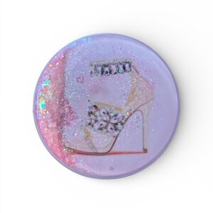 Purple Glitter Shoe Compact Mirror